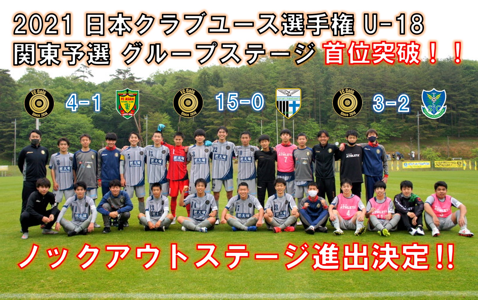 日本クラブユースサッカー選手権u 18 関東予選 21 グループステージ首位突破 公式 Fc Gois